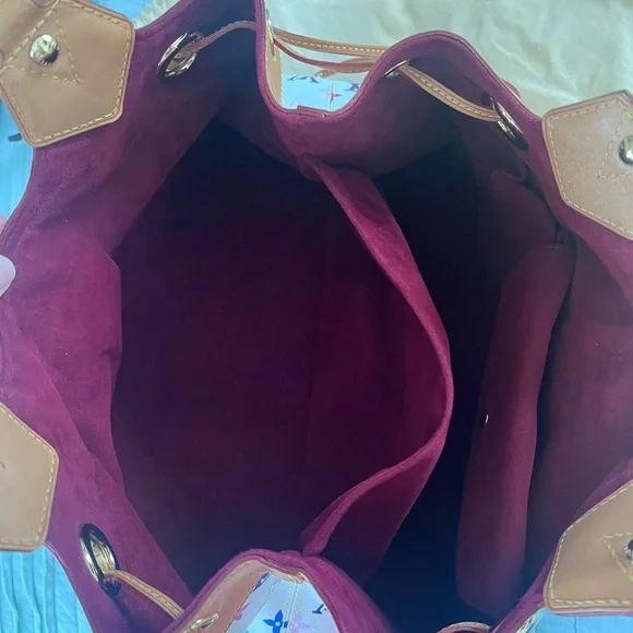 Louis Vuitton White Multicolor Monogram Canvas Shoulder Bag with Tan Trim - Picture 2 of 16